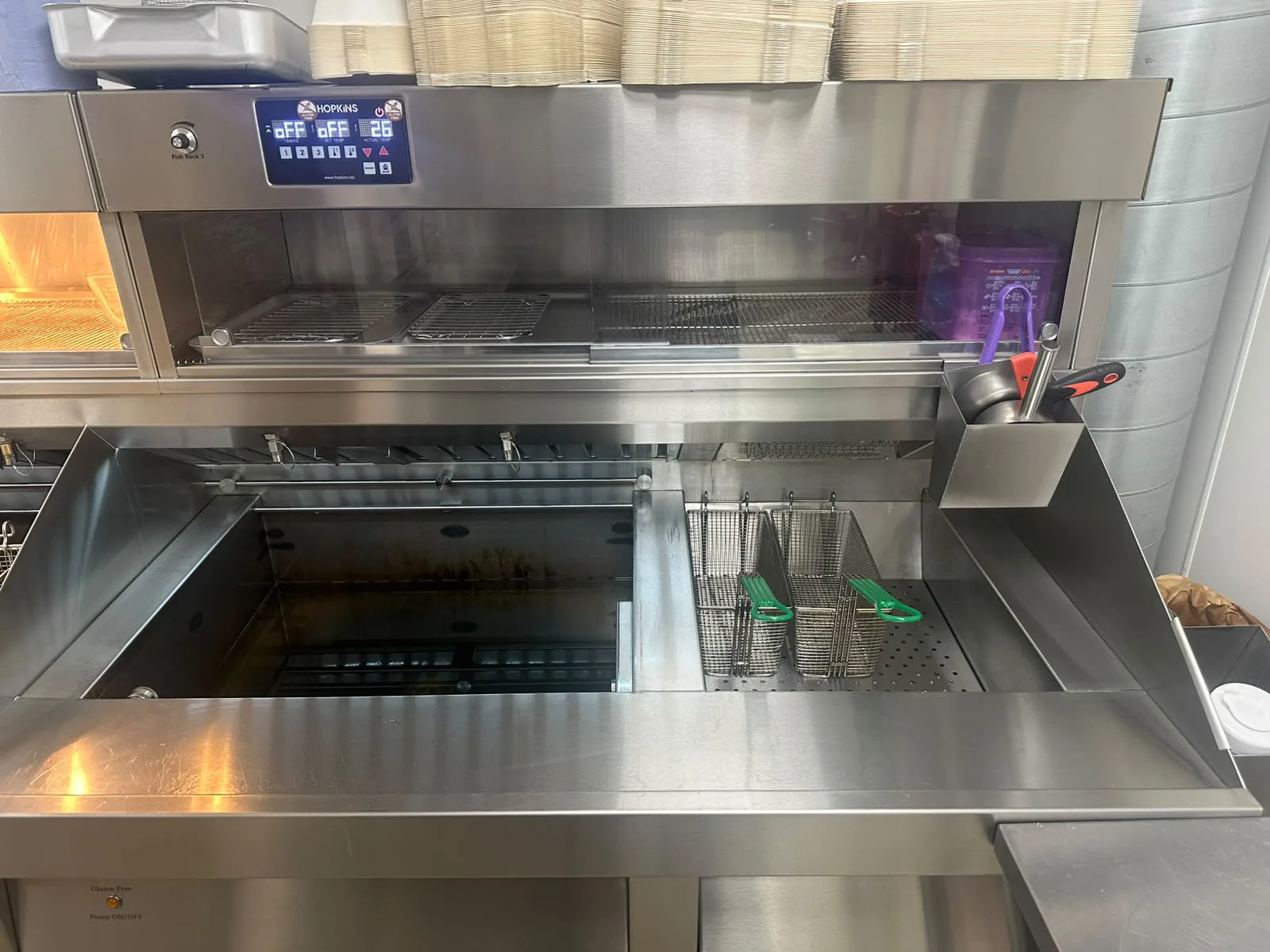 The separate gluten free fryer