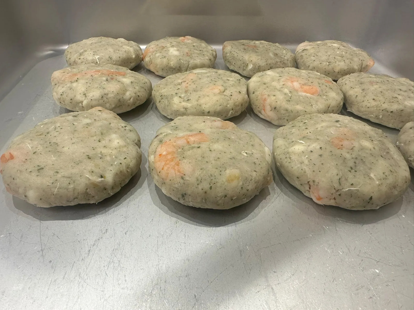 Homemade fish cakes ready for the fryer